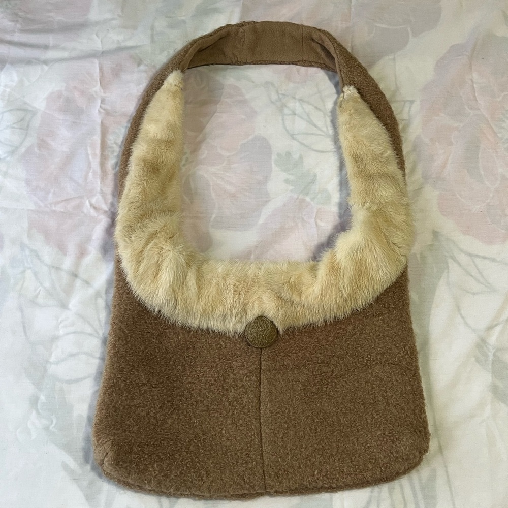 Wool and Fur Crossbody Bag